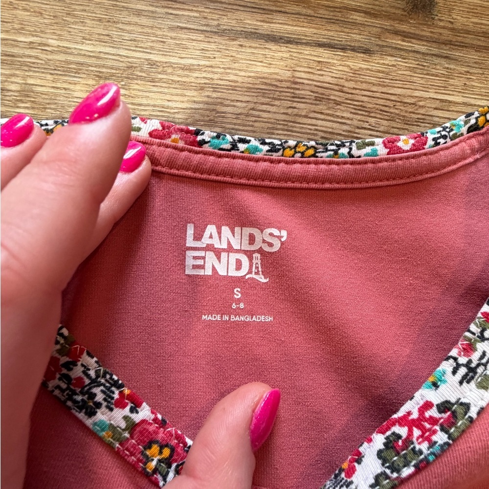 Lands' End 2-piece knit Floral long sleeve pajama set - Picture 8 of 11